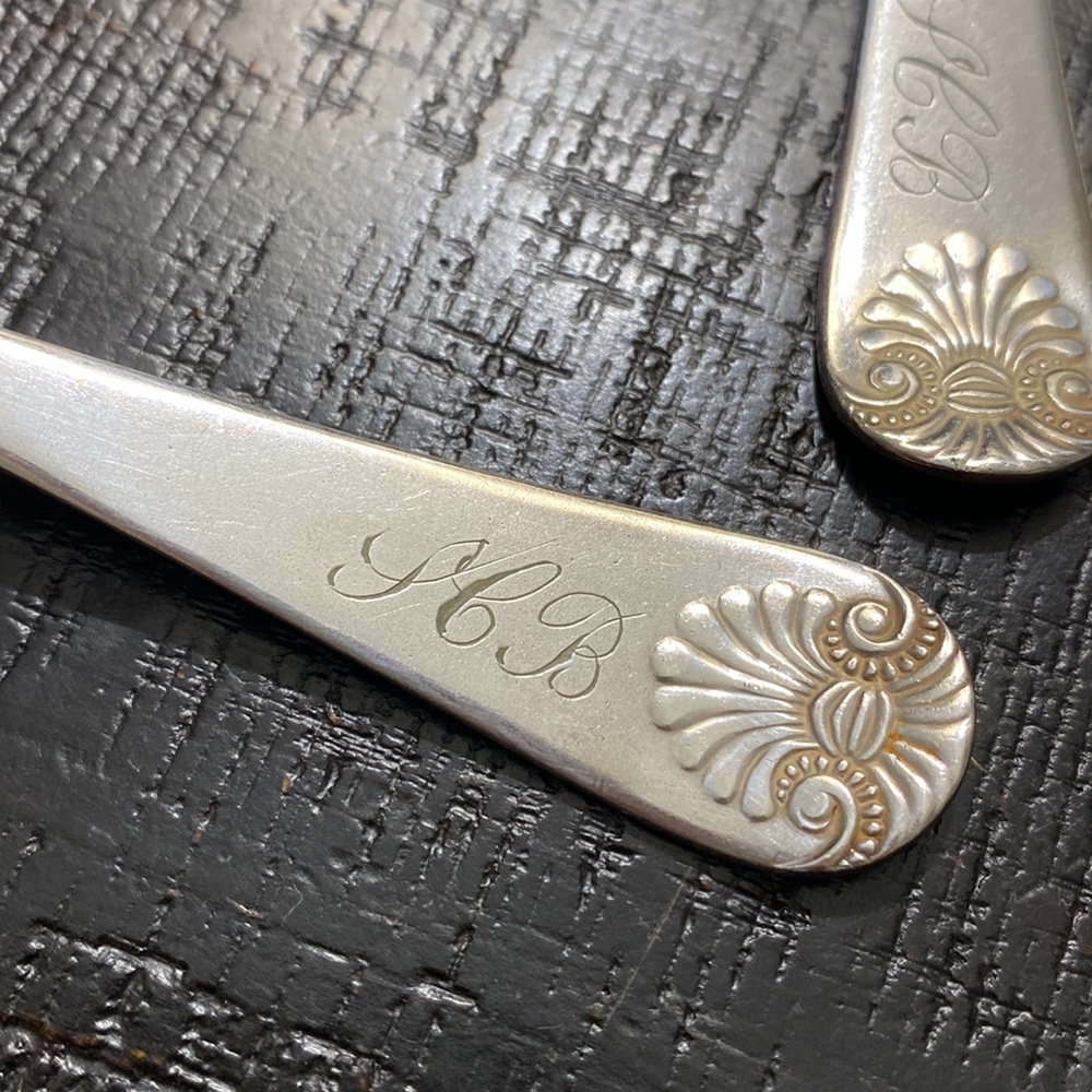 Antique 1889 Patent Towle Shell 2 Set Of 9 Monogrammed Dinner Forks! - Picture 2 of 6